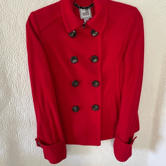 Women's Notched Lapel Double Breasted Pea Coat - Picture 4 of 7